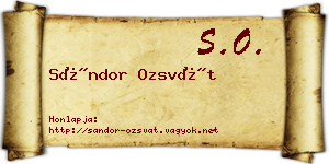 Sándor Ozsvát névjegykártya